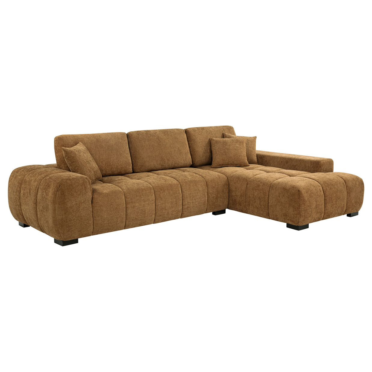 Right-Facing Chaise Sectional Sofa – Warm Fabric
