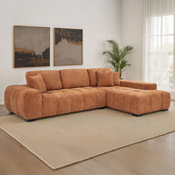 Orange Modern Chaise Sectional Sofa