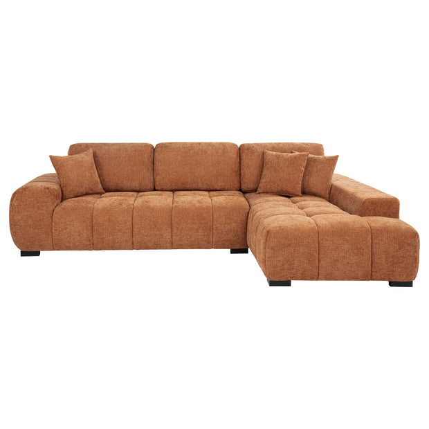 Orange Modern Chaise Sectional Sofa