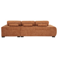 Right-Facing Chaise Sectional Sofa – Orange Fabric