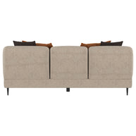 Contemporary Latte Chenille Sofa with Track Arms