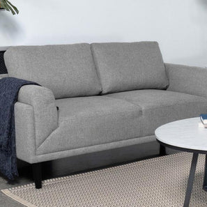 UPHOLSTERED TRACK ARM LOVESEAT GREY
