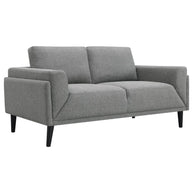 UPHOLSTERED TRACK ARM LOVESEAT GREY