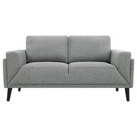 UPHOLSTERED TRACK ARM LOVESEAT GREY