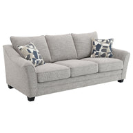 Transitional 3-Seat Sofa with Gray Bouclé Upholstery