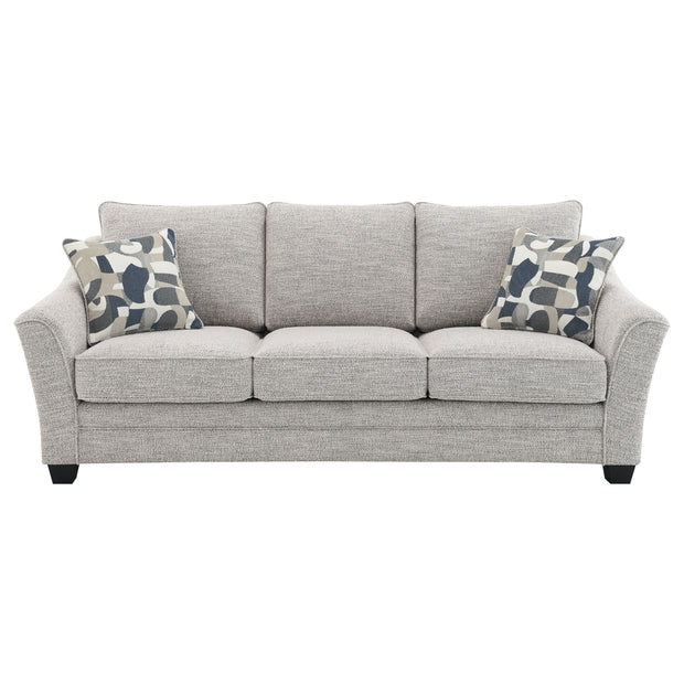 Transitional 3-Seat Sofa with Gray Bouclé Upholstery