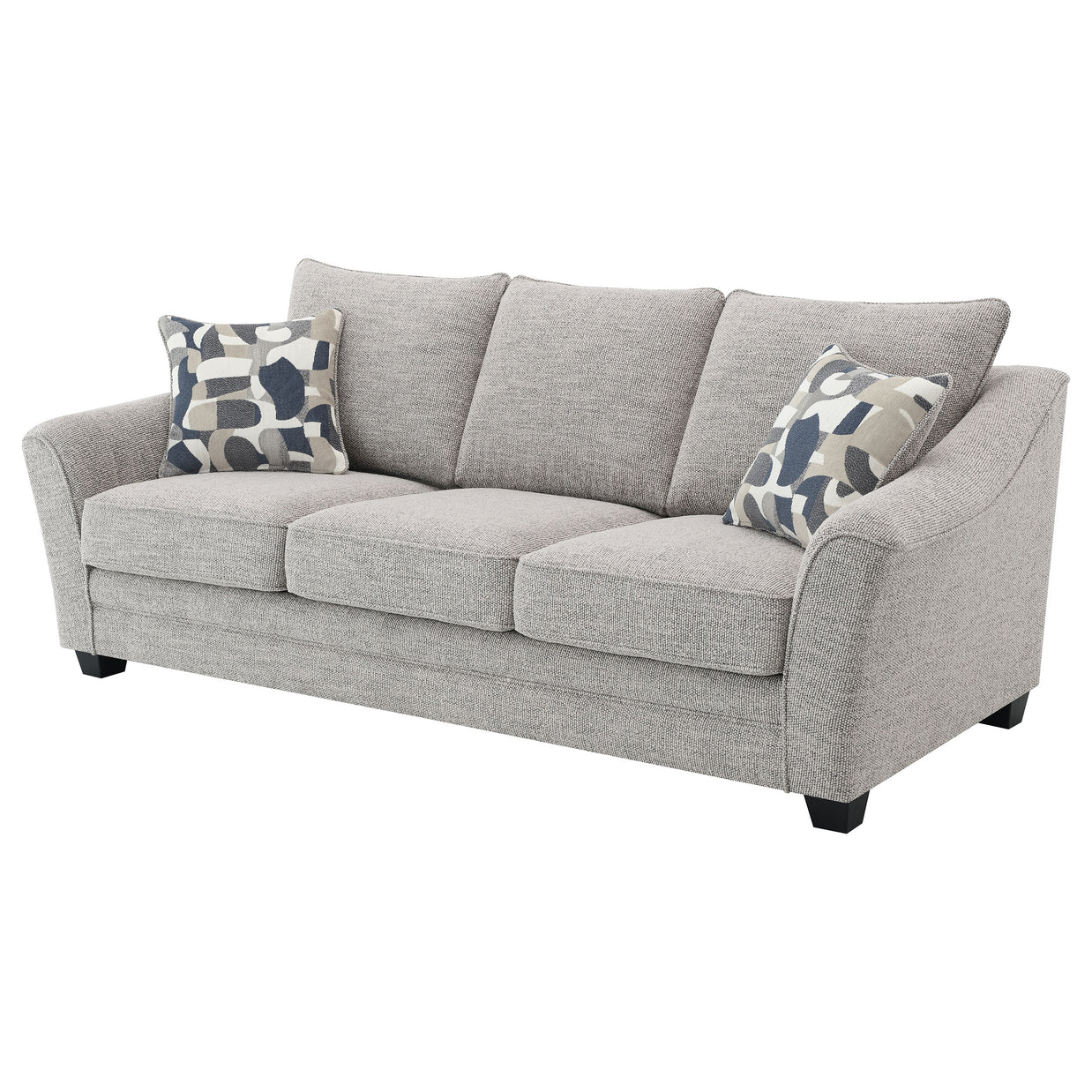 Transitional 3-Seat Sofa with Gray Bouclé Upholstery