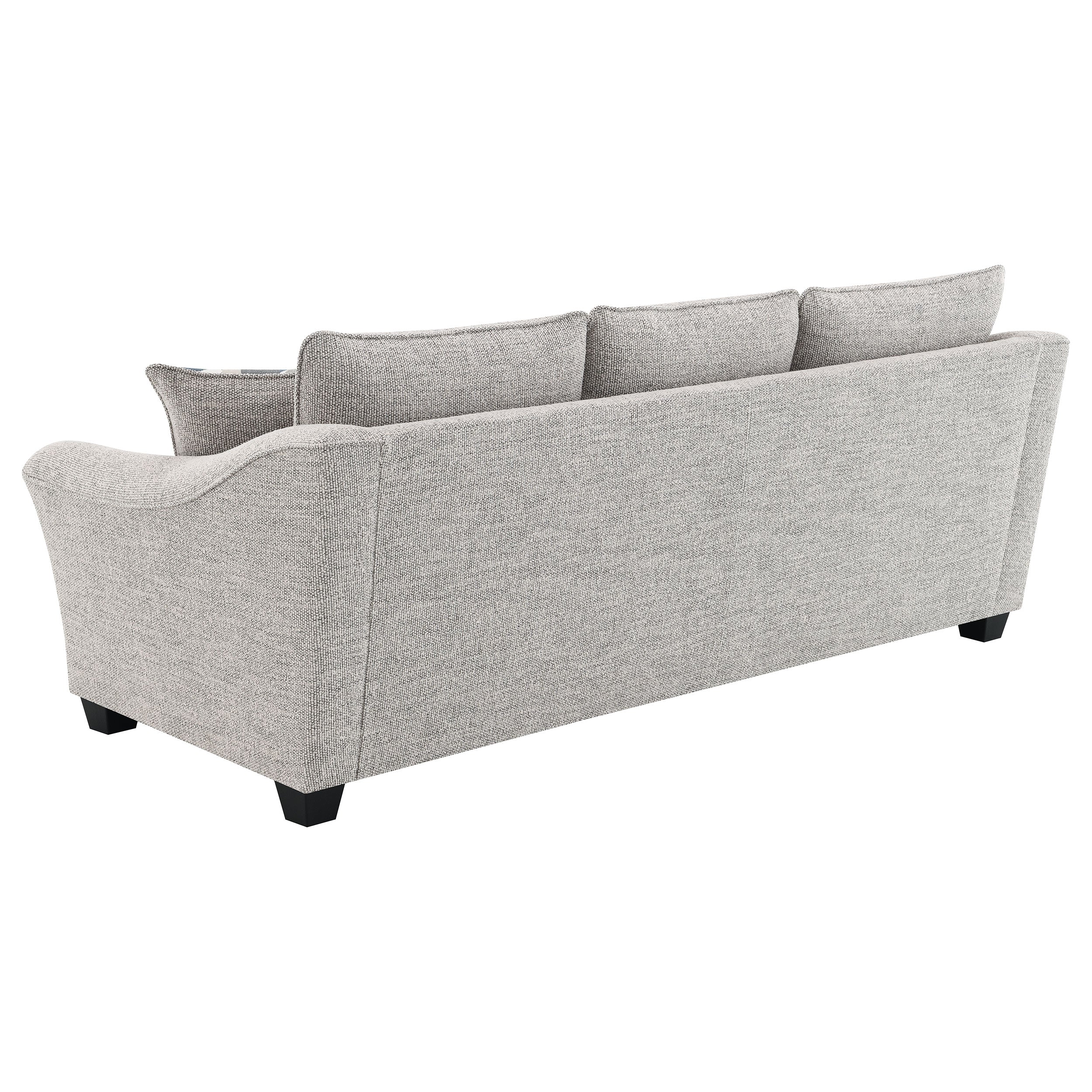 Transitional 3-Seat Sofa with Gray Bouclé Upholstery