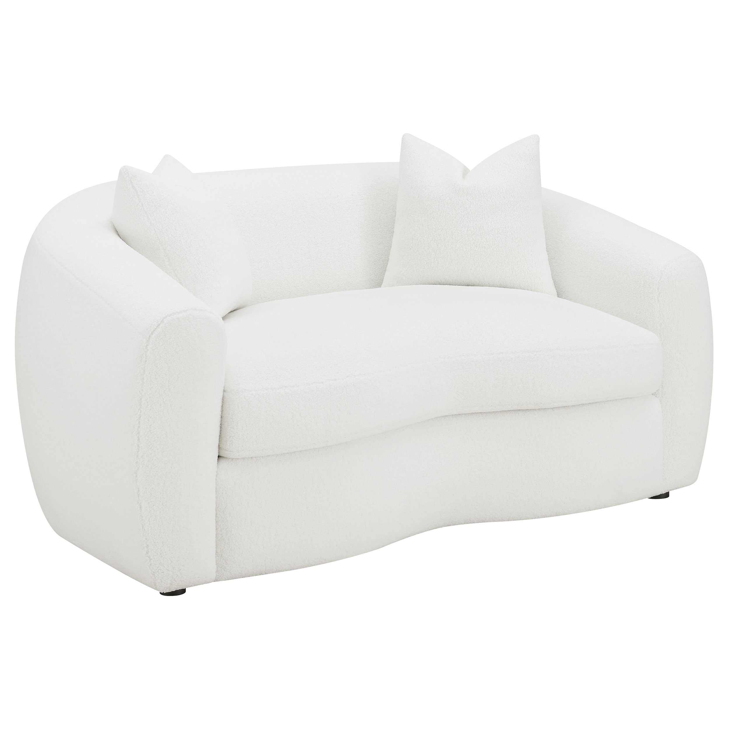 Luna Bouclé Curved Loveseat