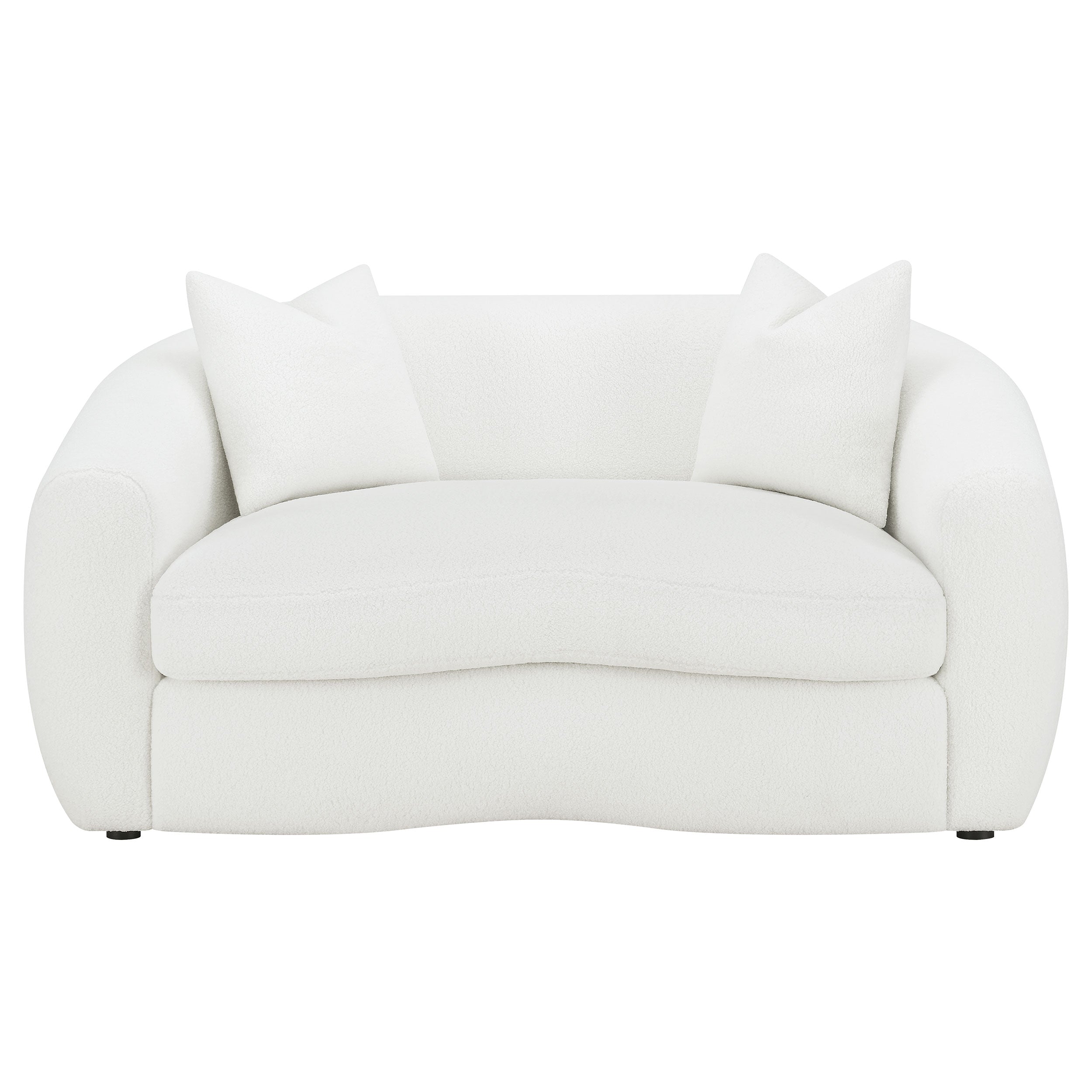 Luna Bouclé Curved Loveseat