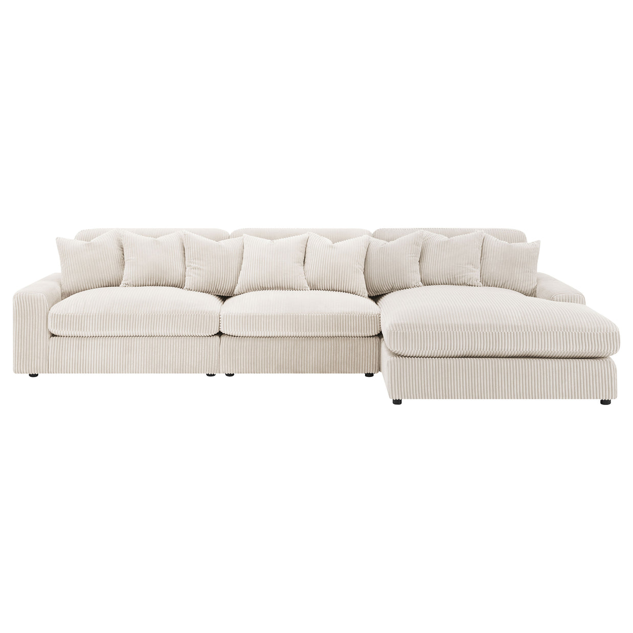 3 Piece Reversible Corduroy Sectional Sofa