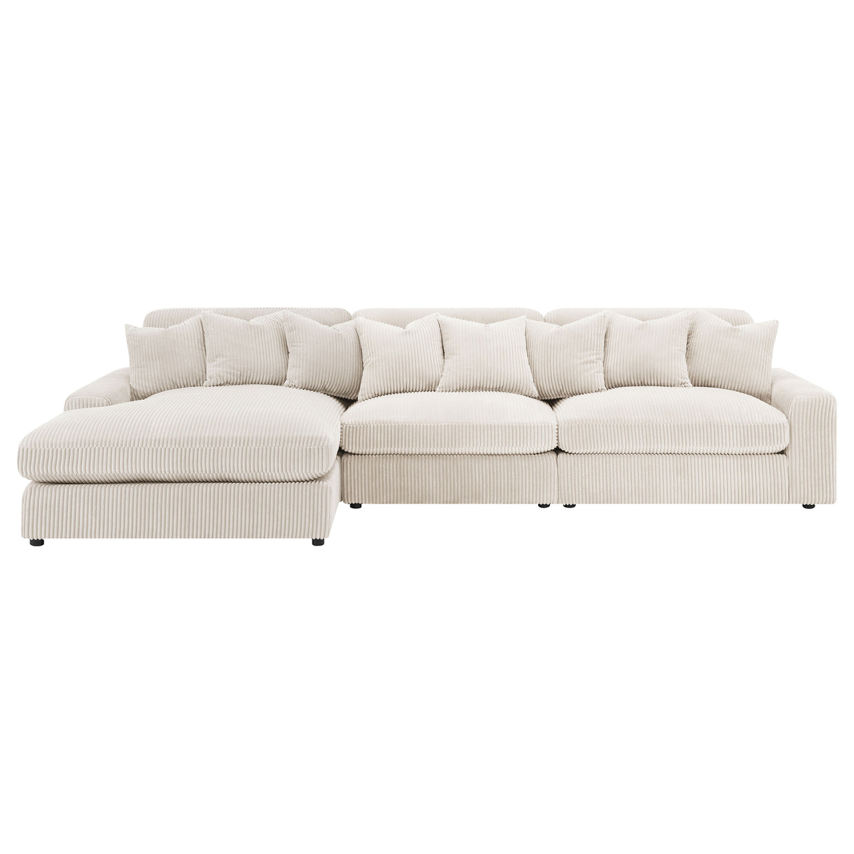 3 Piece Reversible Corduroy Sectional Sofa