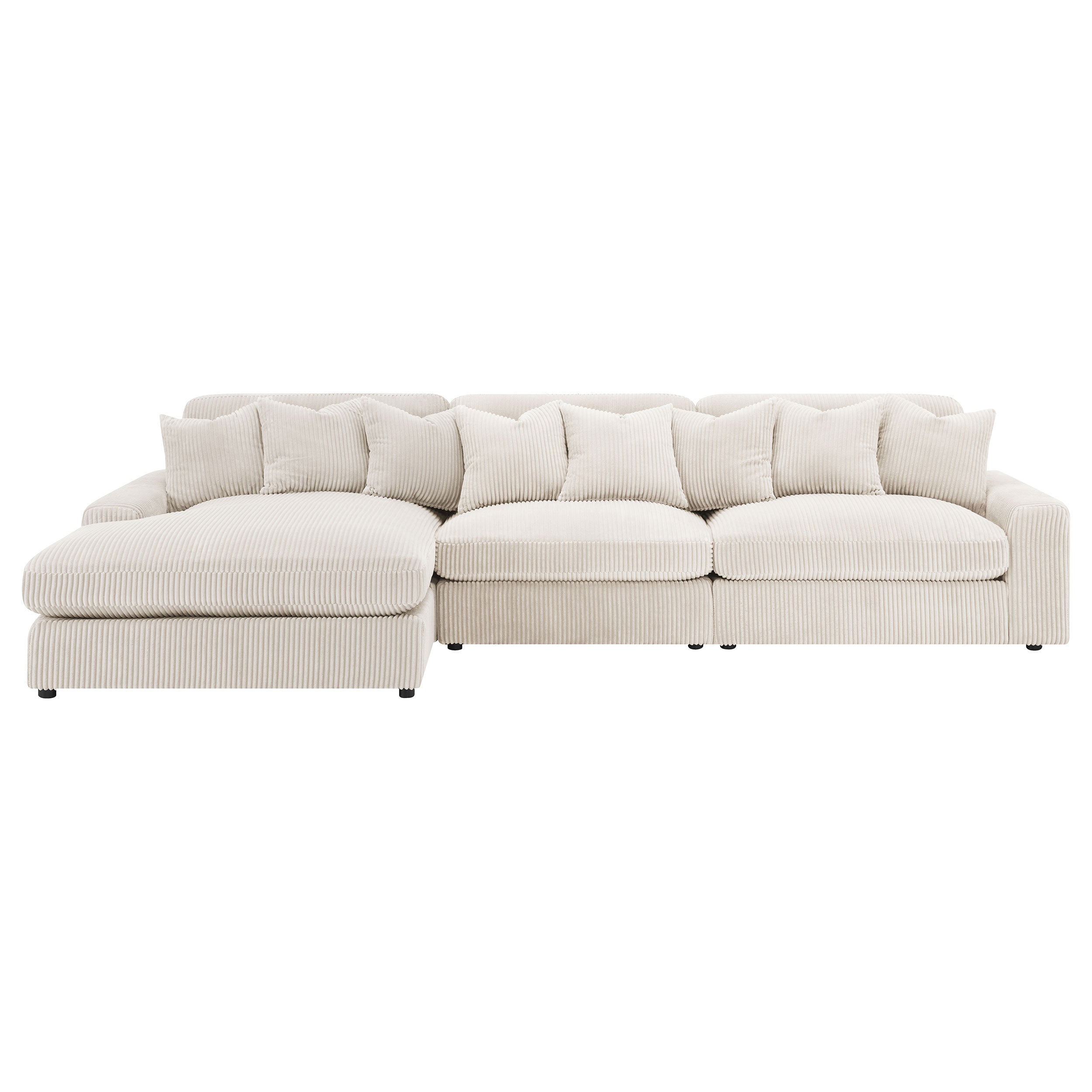 3 Piece Reversible Corduroy Sectional Sofa
