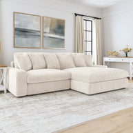 Oversized Reversible Chaise Corduroy Sectional Sofa