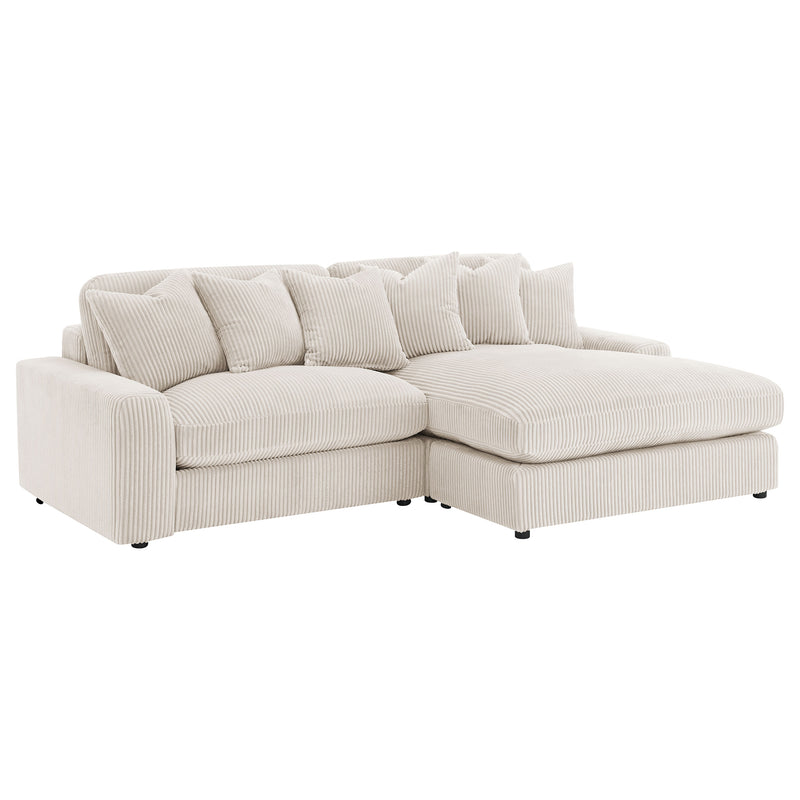 Oversized Reversible Chaise Corduroy Sectional Sofa