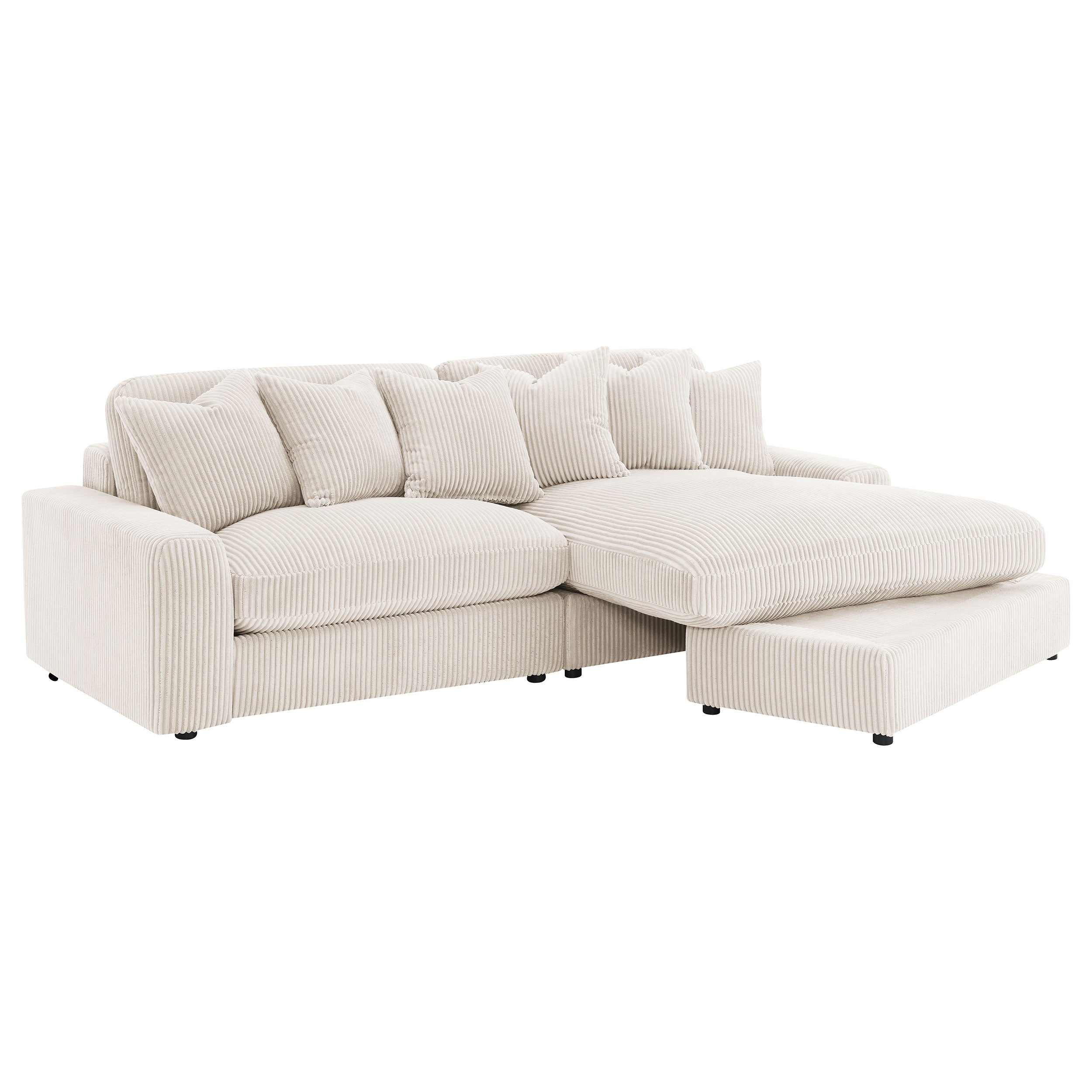Oversized Reversible Chaise Corduroy Sectional Sofa