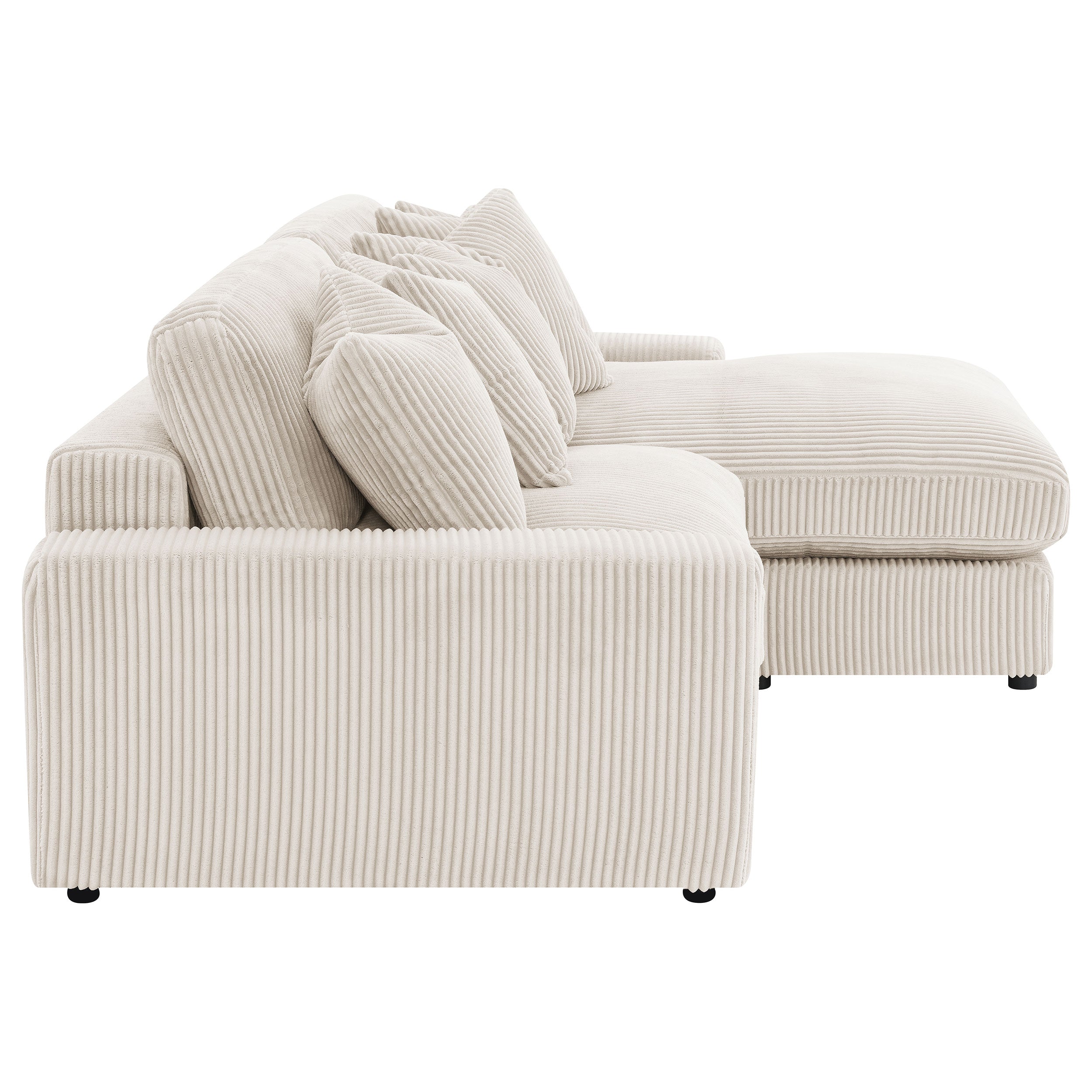 Oversized Reversible Chaise Corduroy Sectional Sofa
