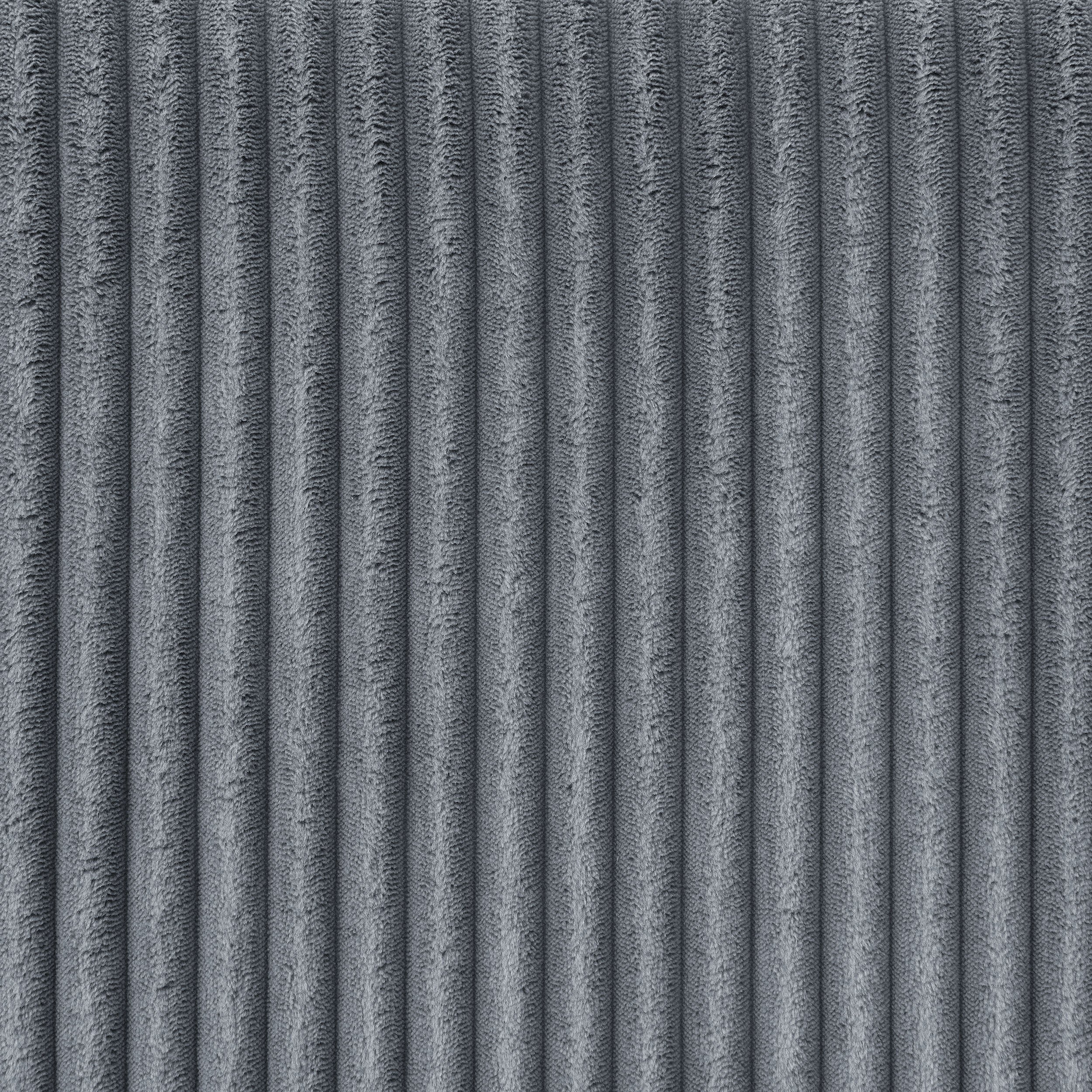 3-Piece Reversible Gray Corduroy Sectional Sofa