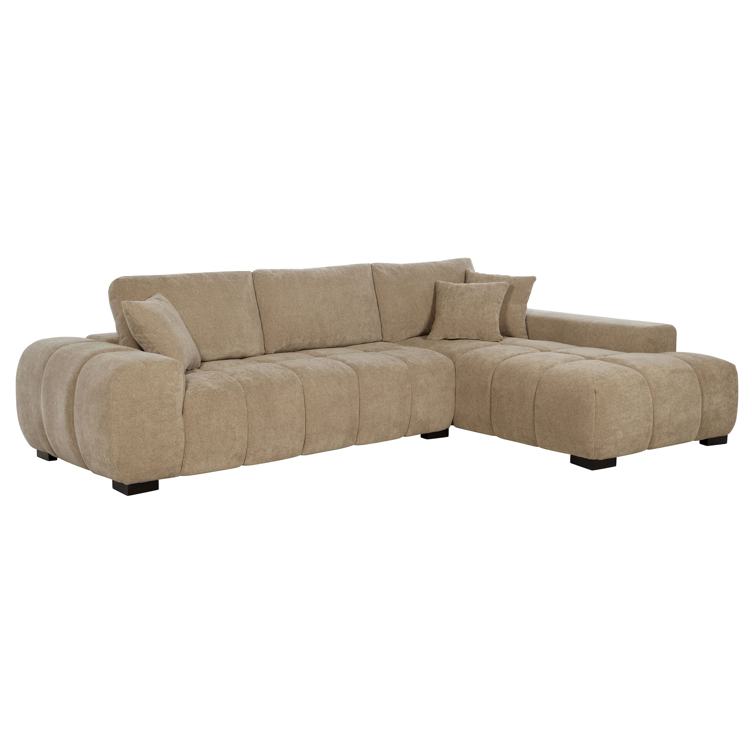 Right-Facing Chaise Sectional Sofa – Warm Fabric