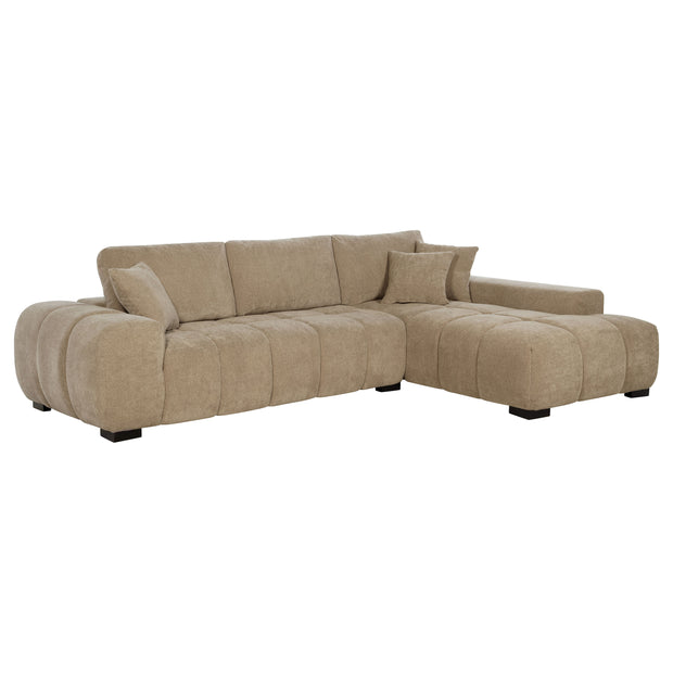 Modern Right-Facing Chaise Sectional Sofa in Upholstered Fabric