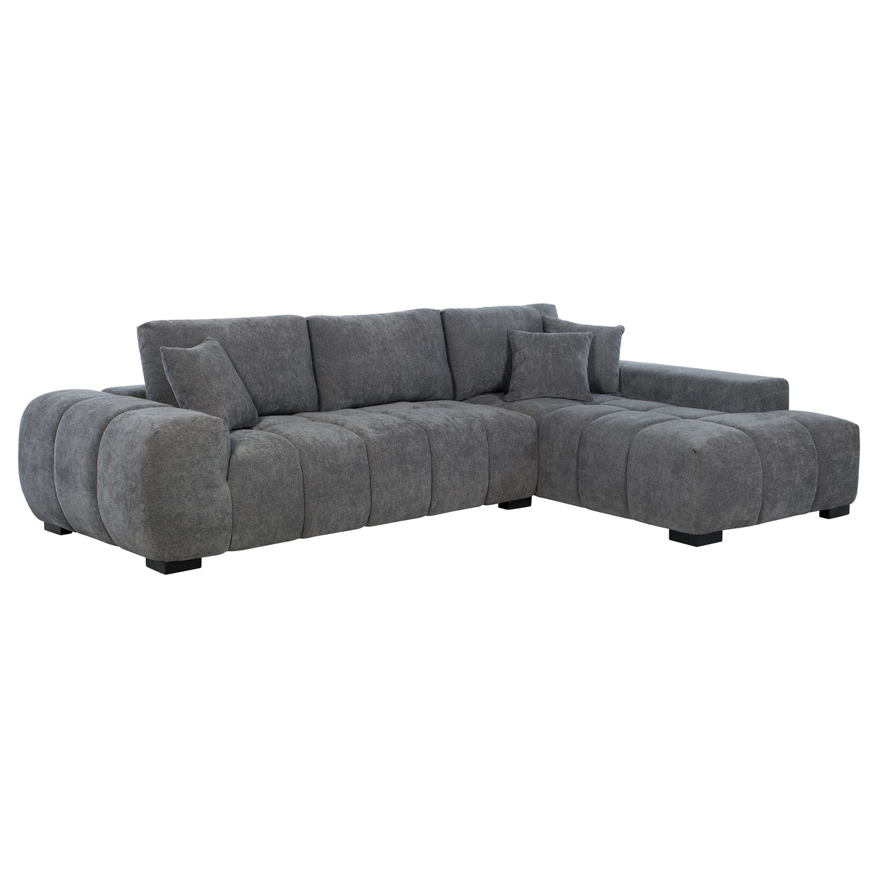 Right-Facing Chaise Sectional Sofa – Neutral Fabric