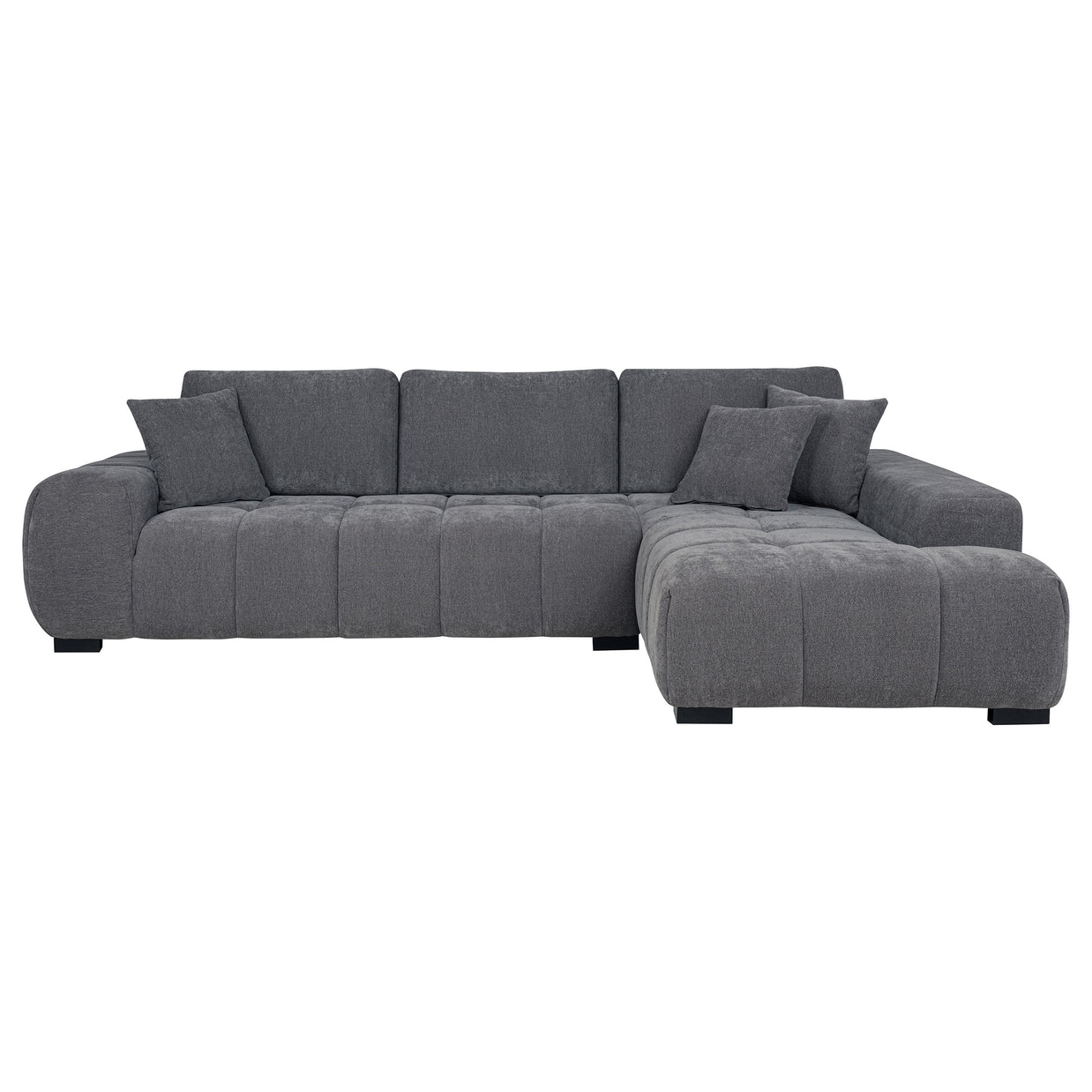 Right-Facing Chaise Sectional Sofa – Neutral Fabric
