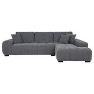 Right-Facing Chaise Sectional Sofa – Neutral Fabric