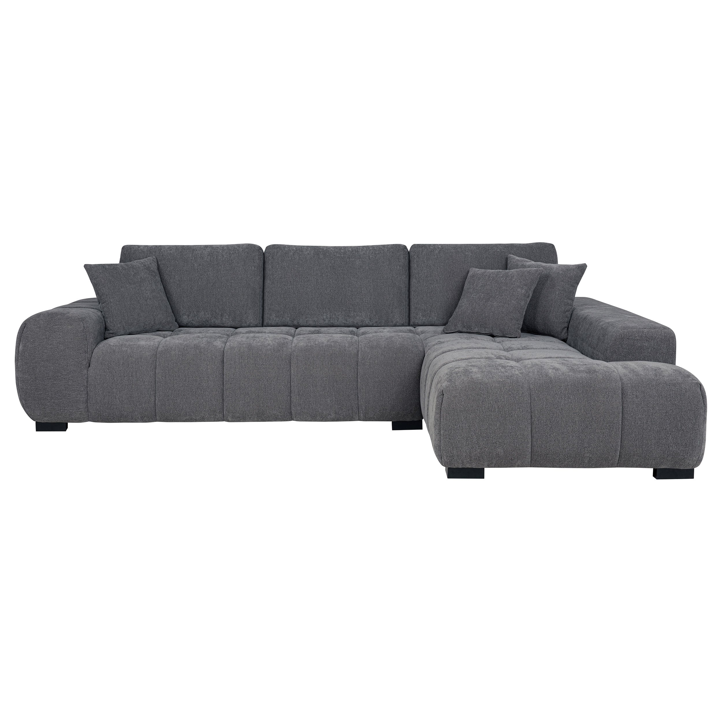 Right-Facing Chaise Sectional Sofa – Neutral Fabric