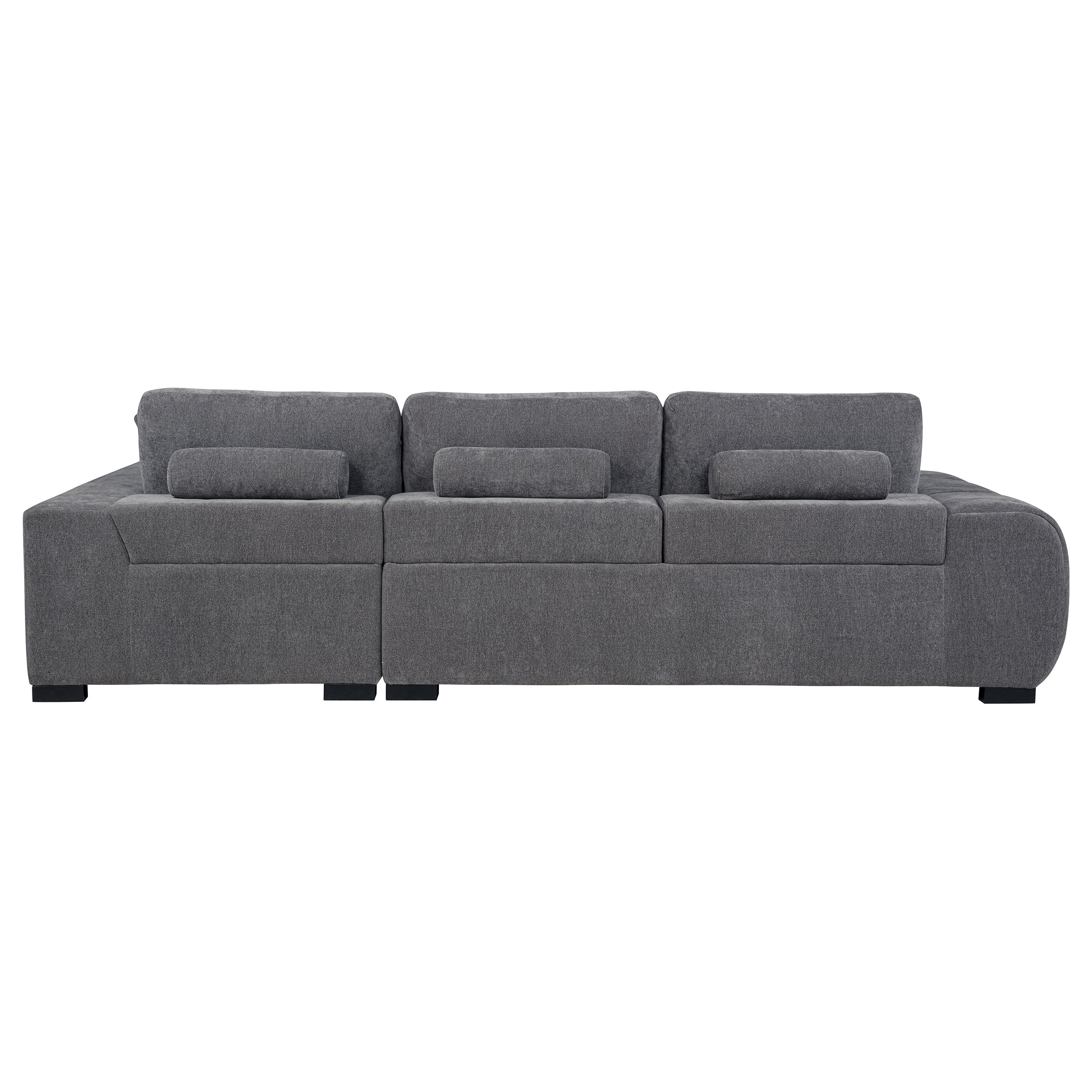 Right-Facing Chaise Sectional Sofa – Neutral Fabric