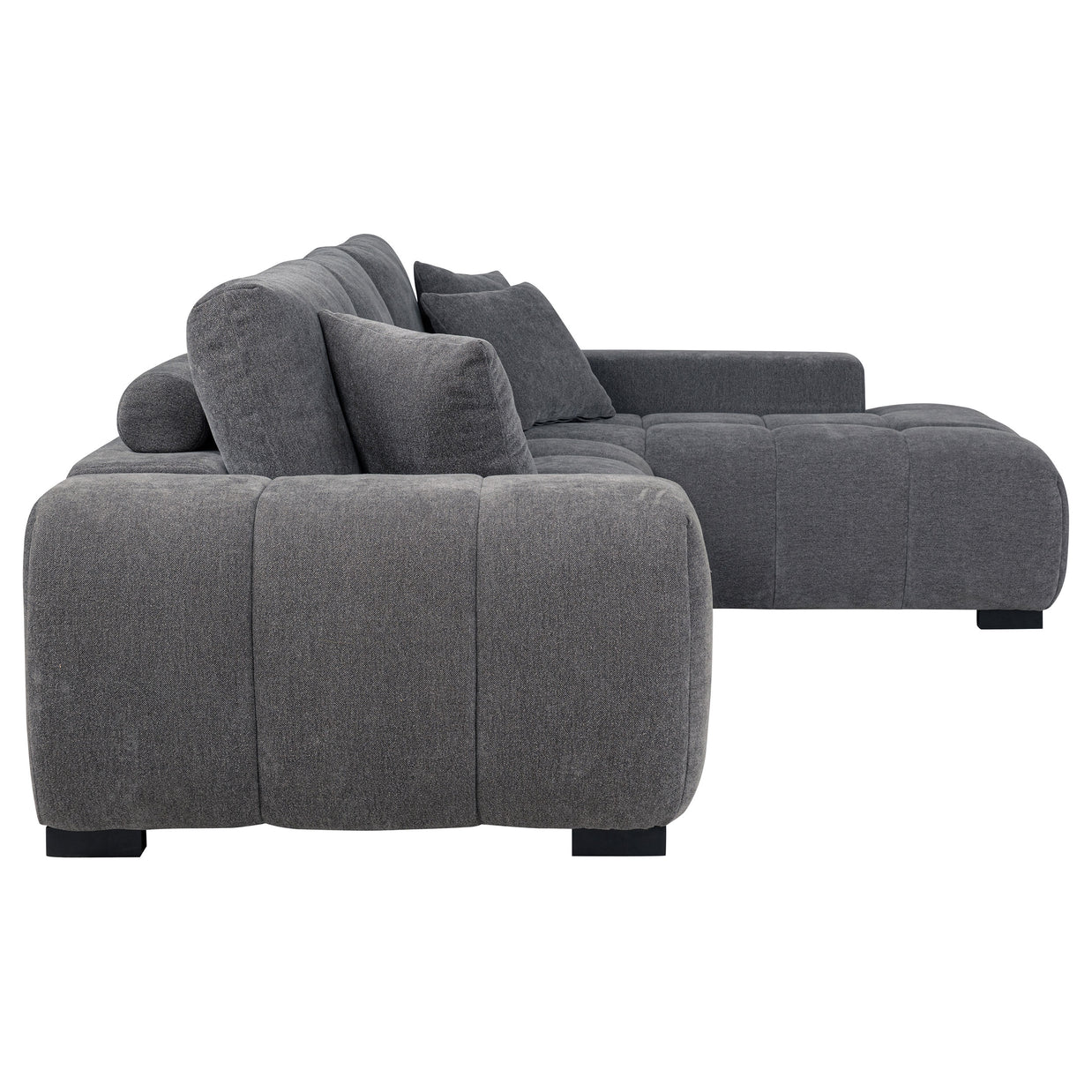 Right-Facing Chaise Sectional Sofa – Neutral Fabric