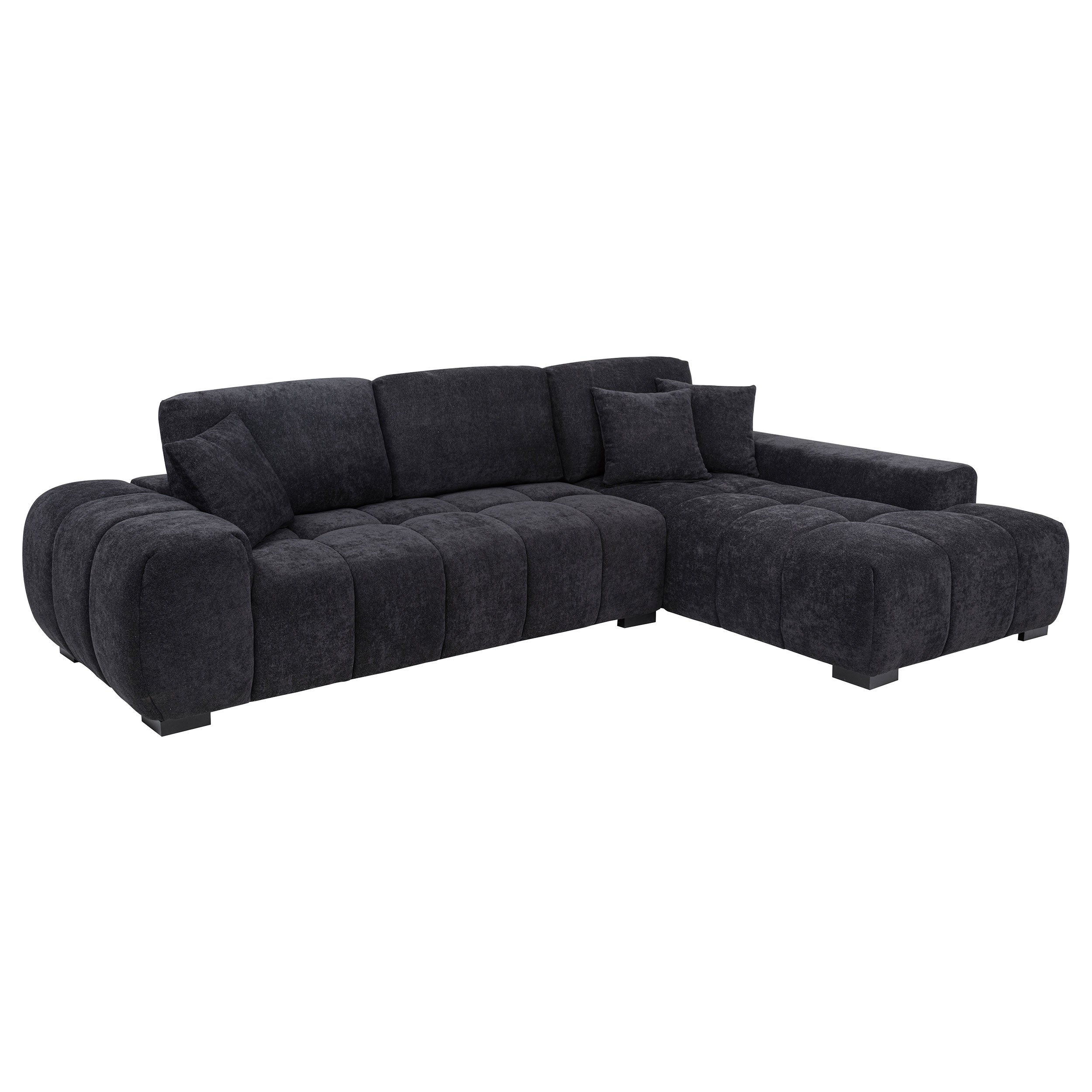 Right-Facing Chaise Sectional Sofa – Neutral Fabric