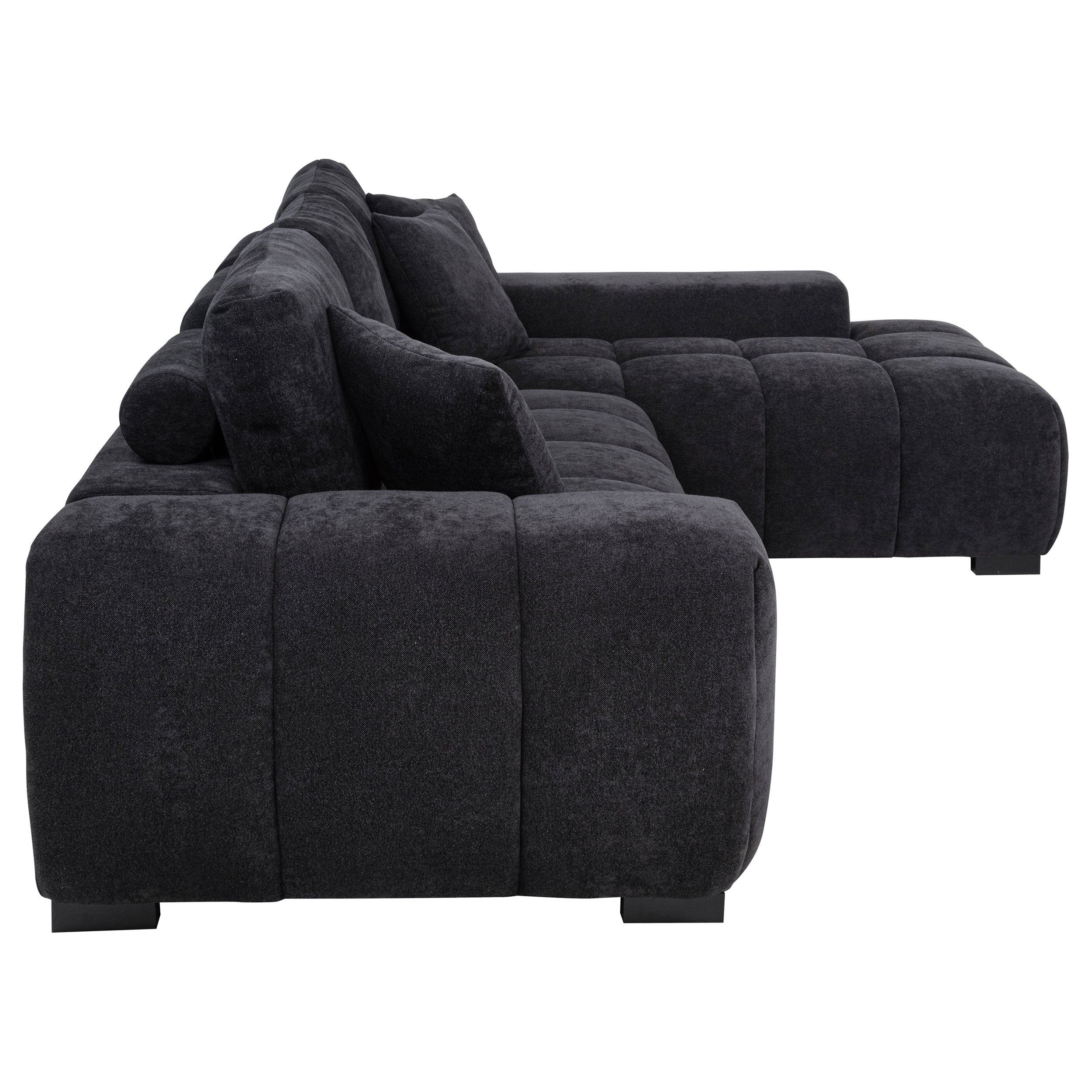 Modern Right-Facing Chaise Sectional Sofa in Upholstered Fabric | Exclusive Online Item
