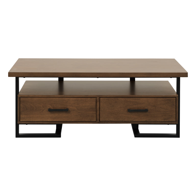 Industrial Walnut & Metal Coffee Table