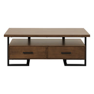 Industrial Walnut & Metal Coffee Table