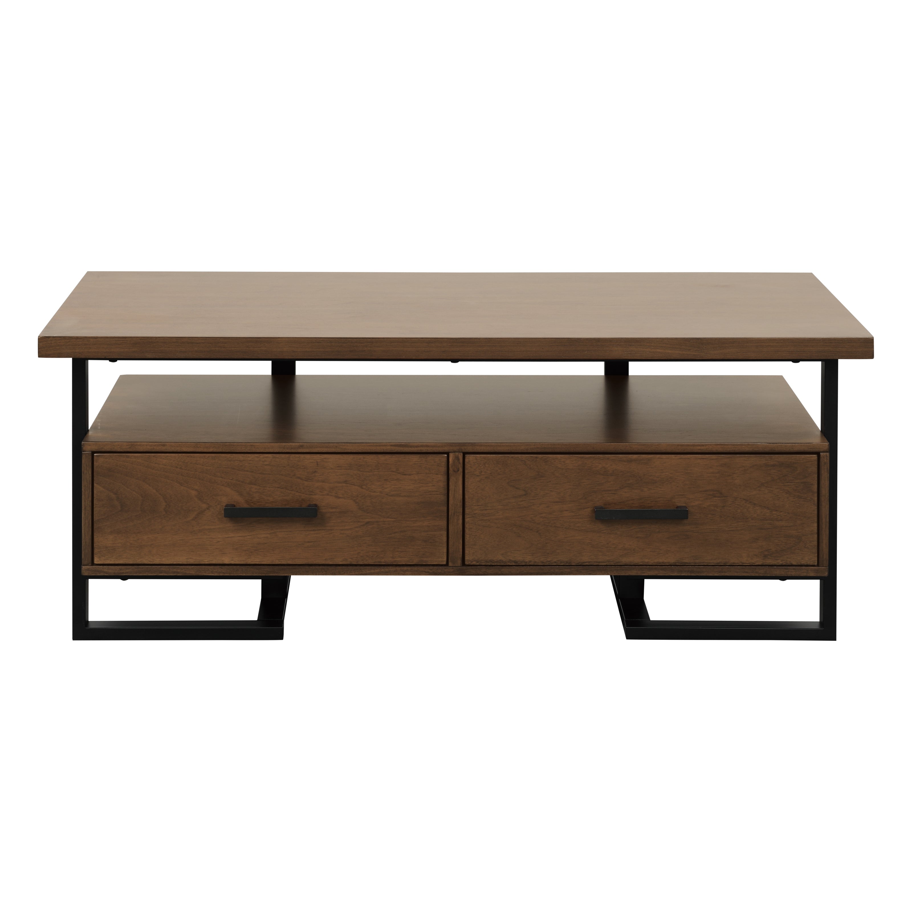 Industrial Walnut & Metal Coffee Table