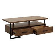 Industrial Walnut & Metal Coffee Table