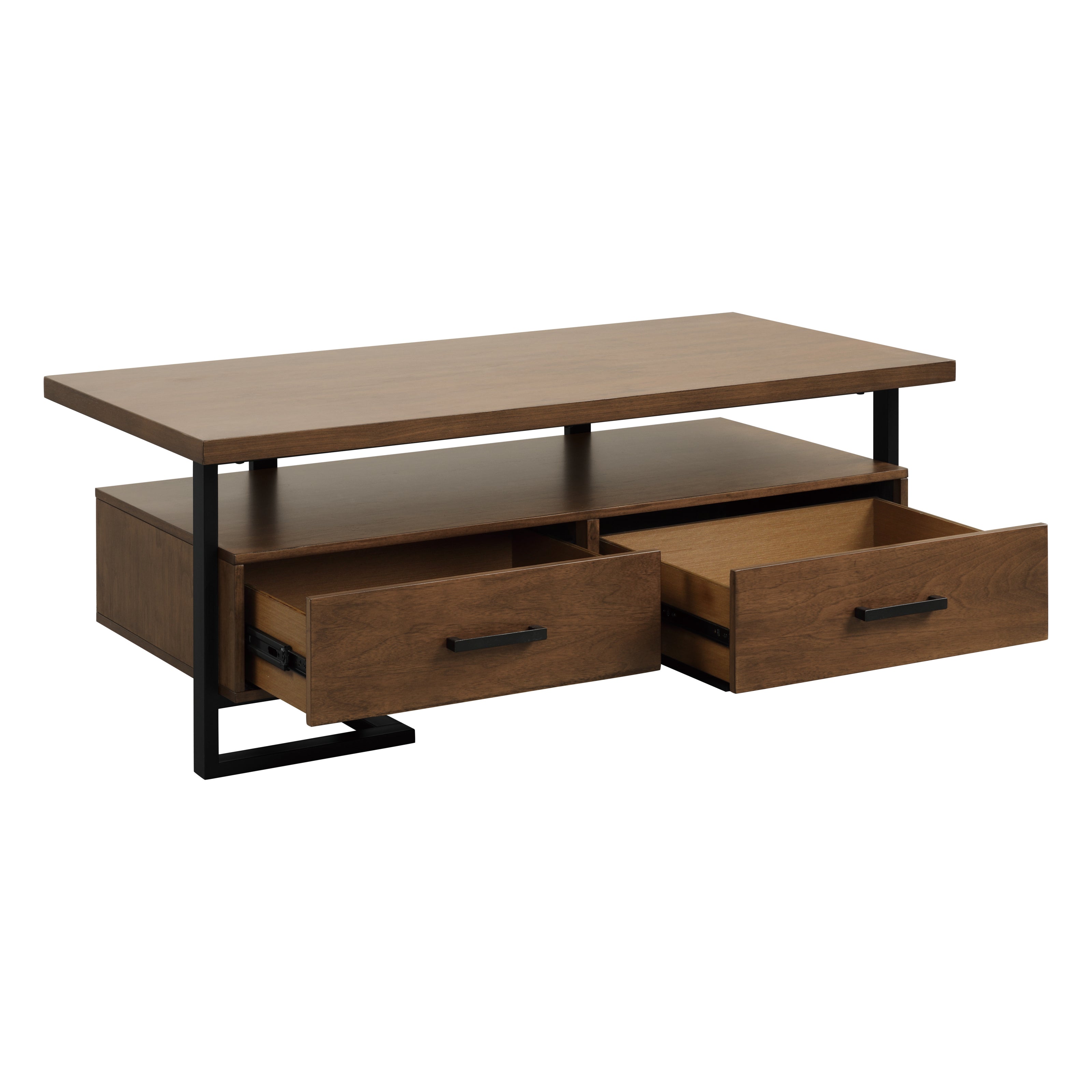 Industrial Walnut & Metal Coffee Table