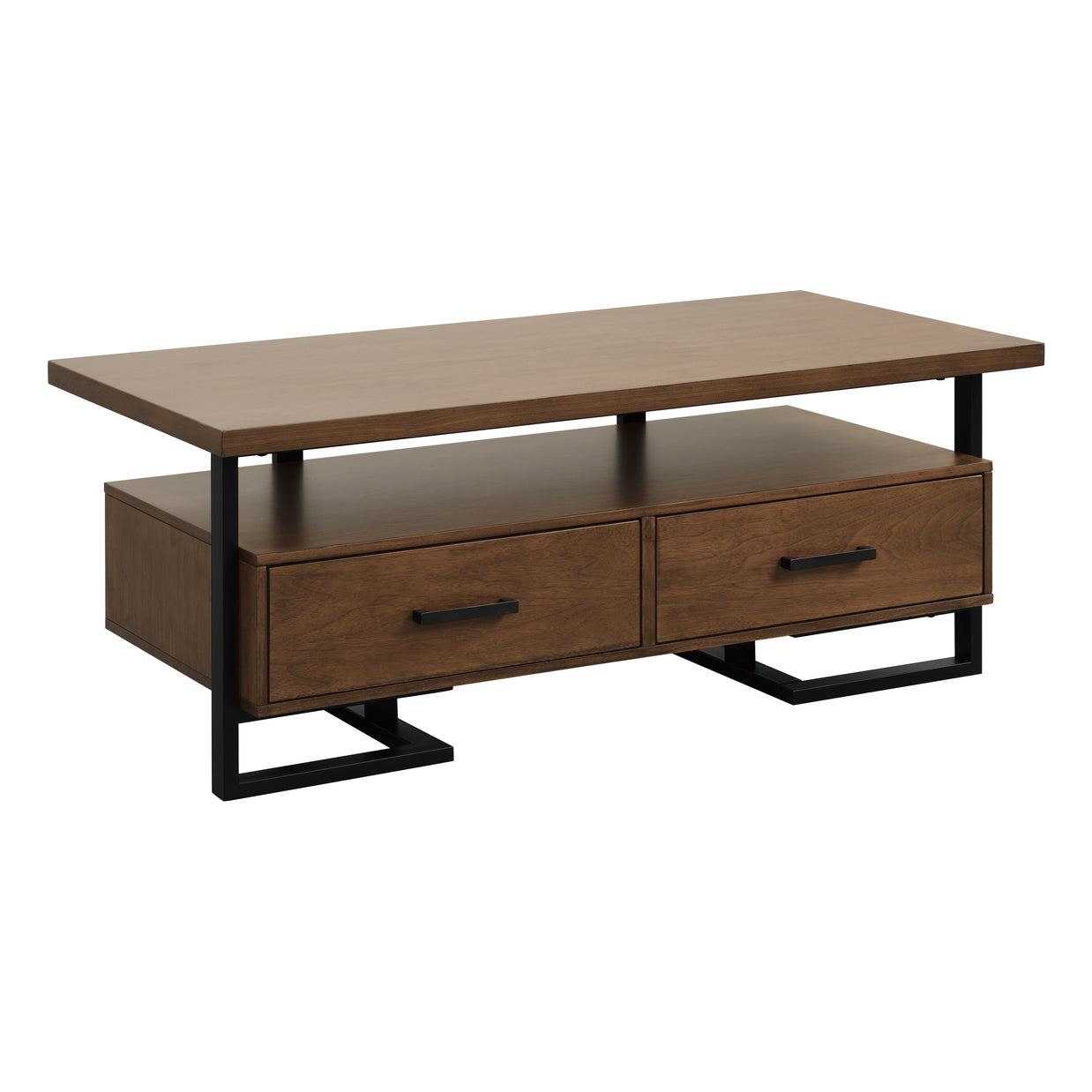 Industrial Walnut & Metal Coffee Table