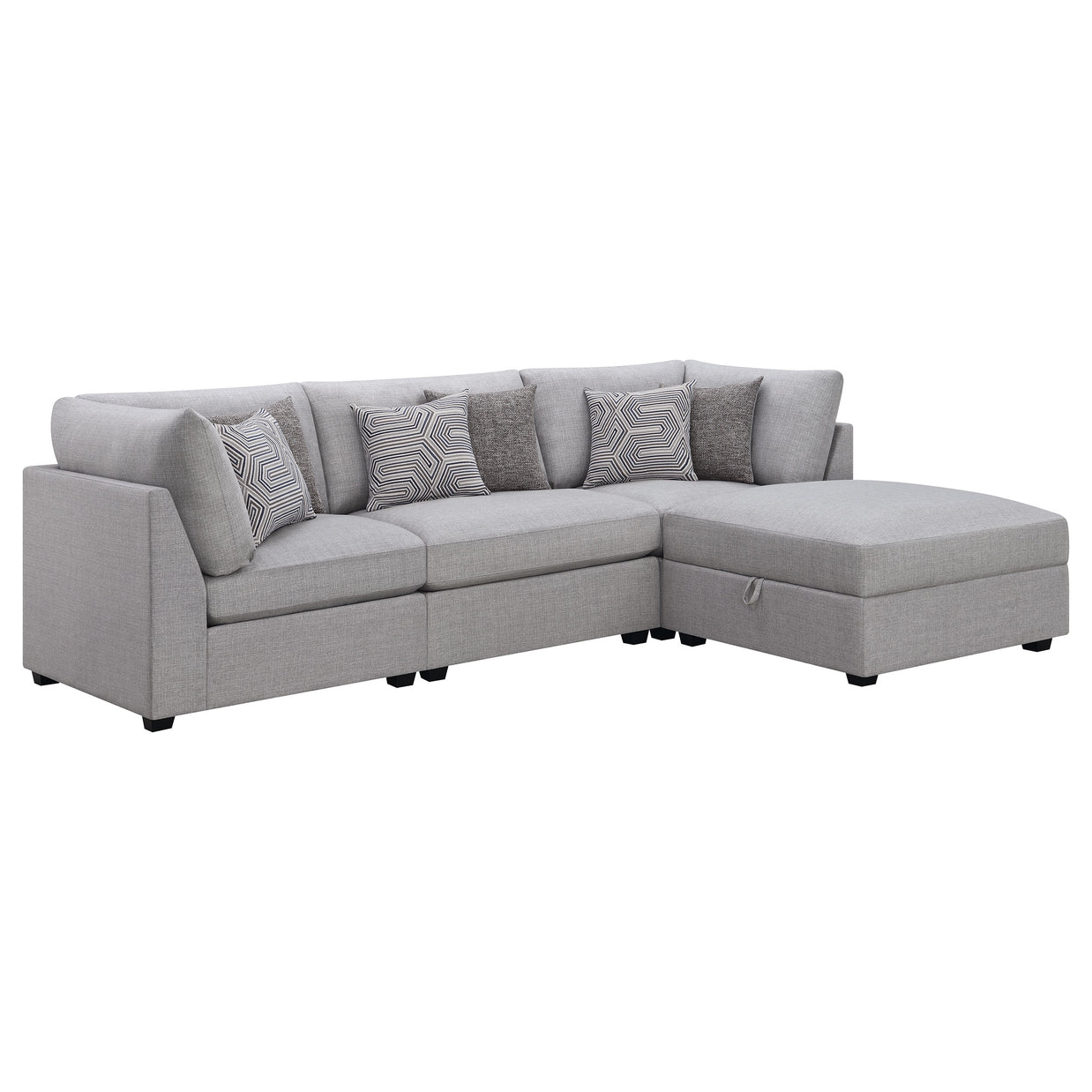 Gray 4-Piece Modular Sectional Sofa
