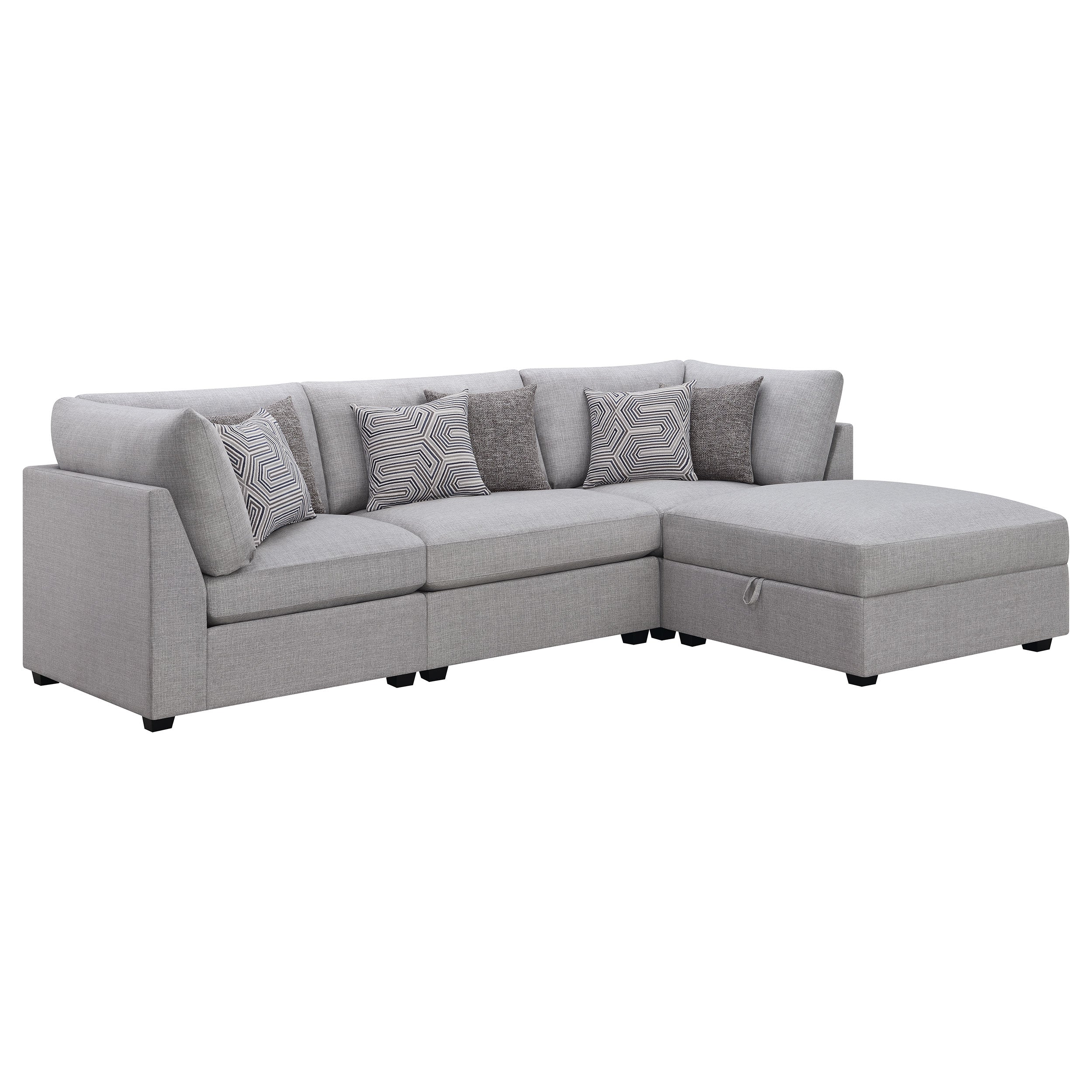 Gray 4-Piece Modular Sectional Sofa