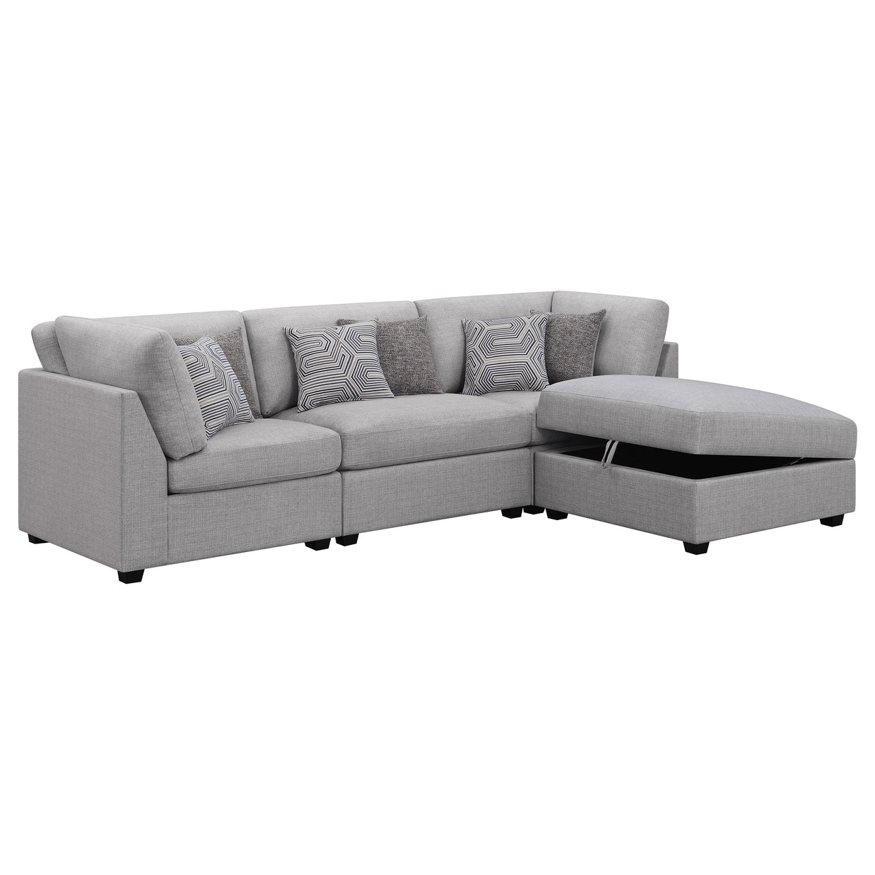 Gray 4-Piece Modular Sectional Sofa