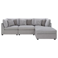 Gray 4-Piece Modular Sectional Sofa