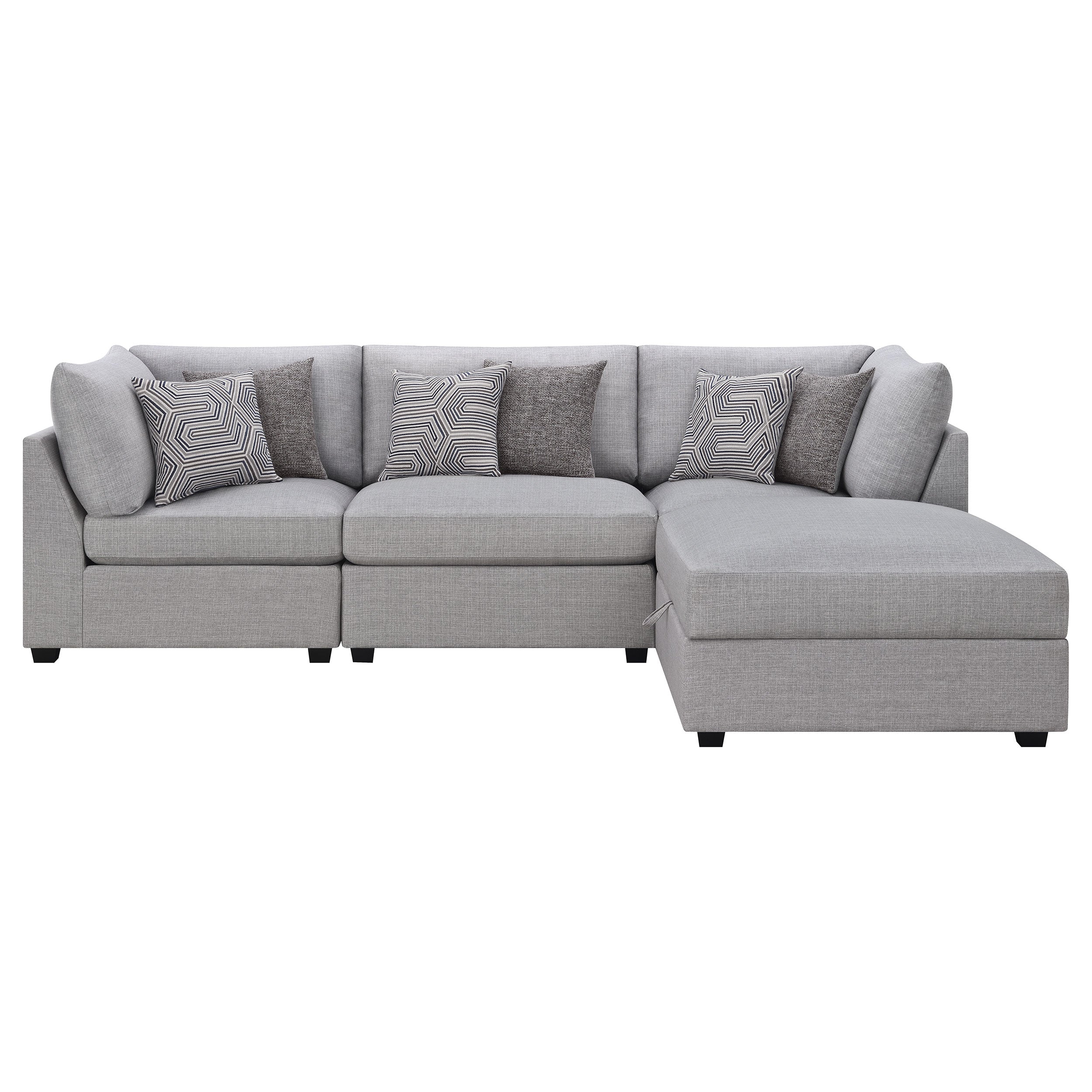 Gray 4-Piece Modular Sectional Sofa