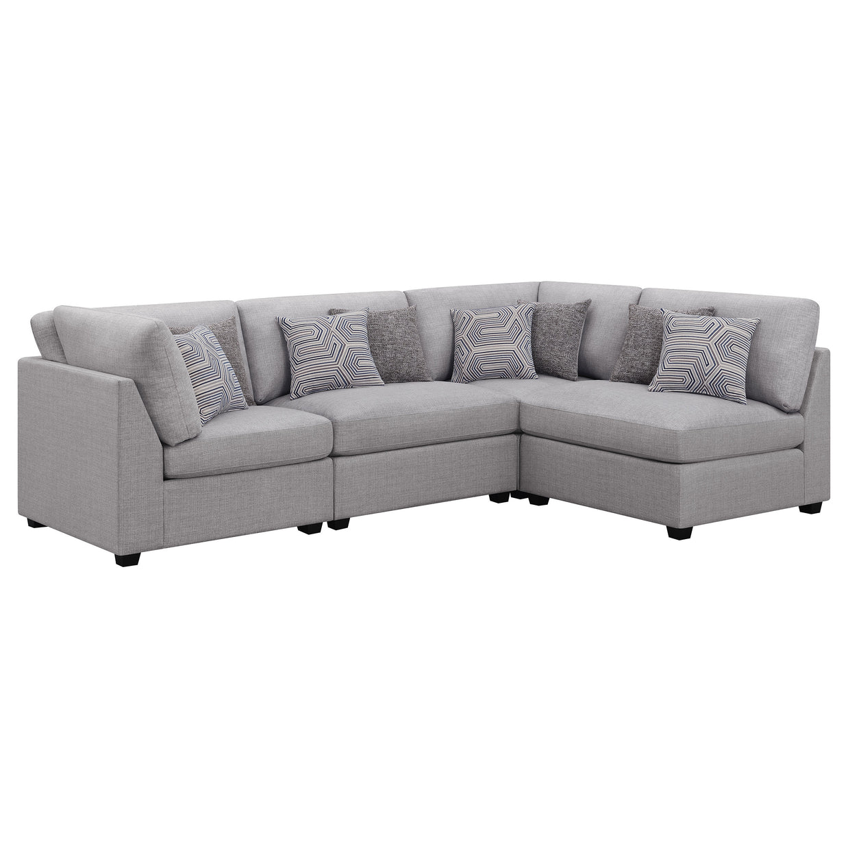 Gray 4-Piece Modular Sectional Sofa
