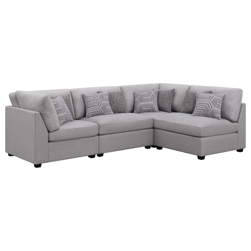 Gray 4-Piece Modular Sectional Sofa