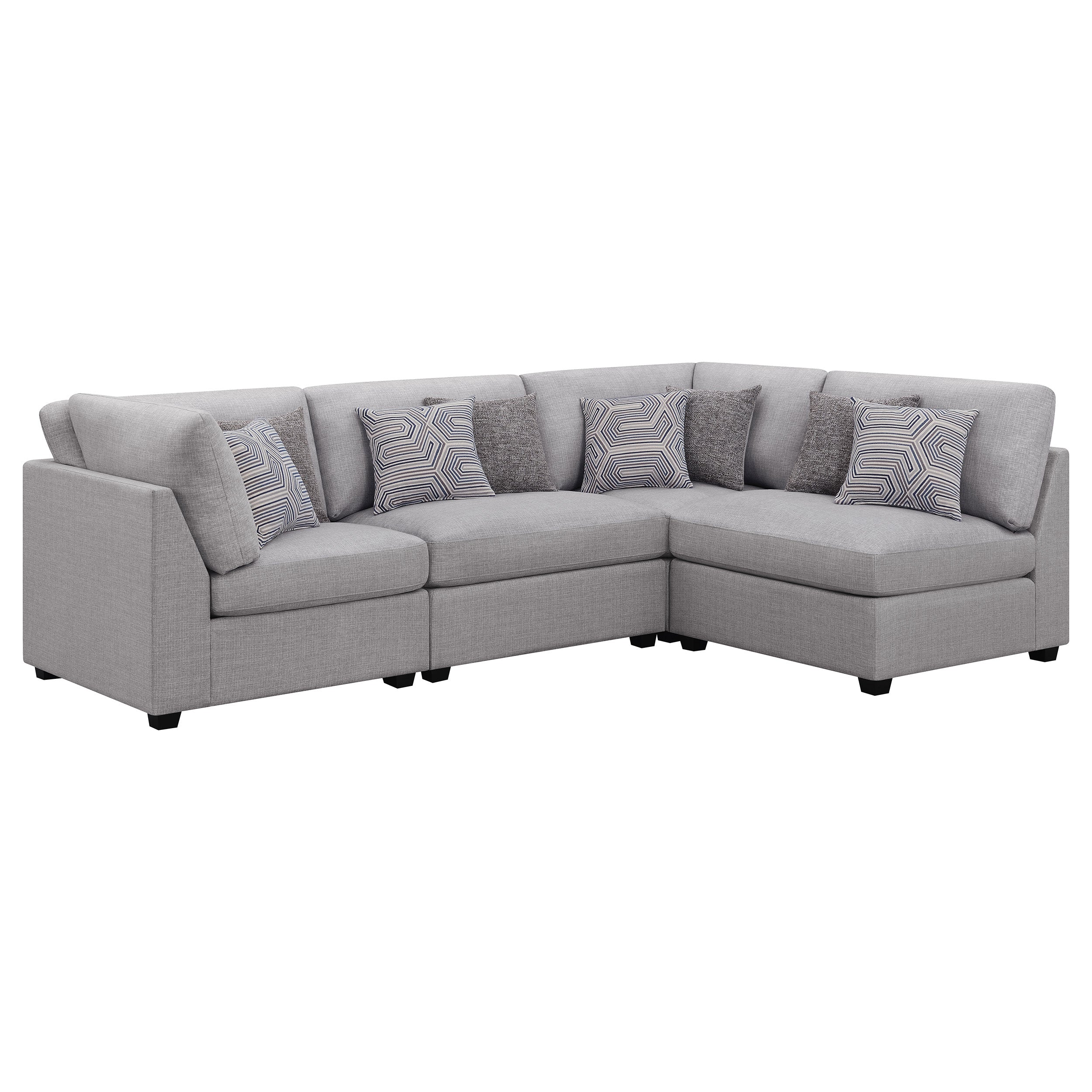 Gray 4-Piece Modular Sectional Sofa