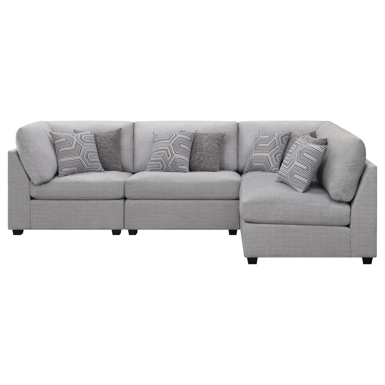 Gray 4-Piece Modular Sectional Sofa
