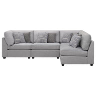 Gray 4-Piece Modular Sectional Sofa