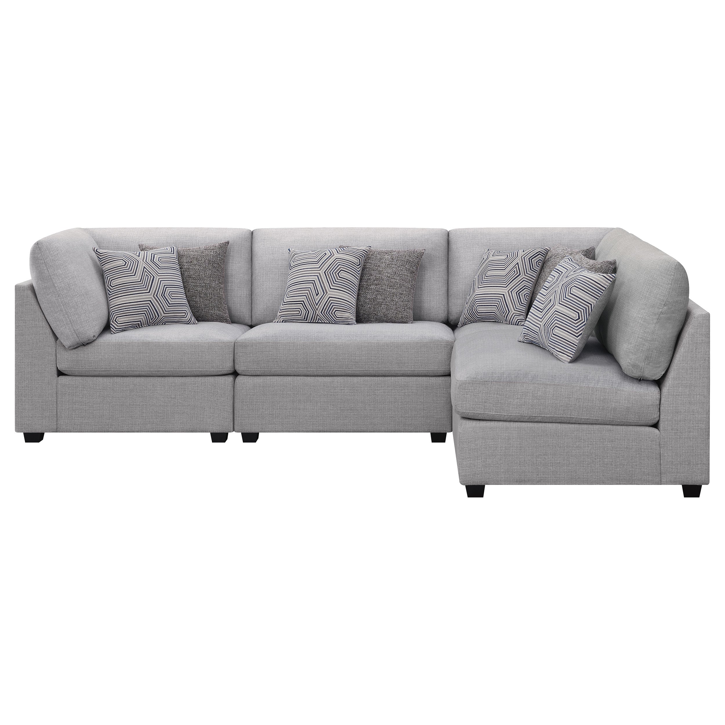 Gray 4-Piece Modular Sectional Sofa