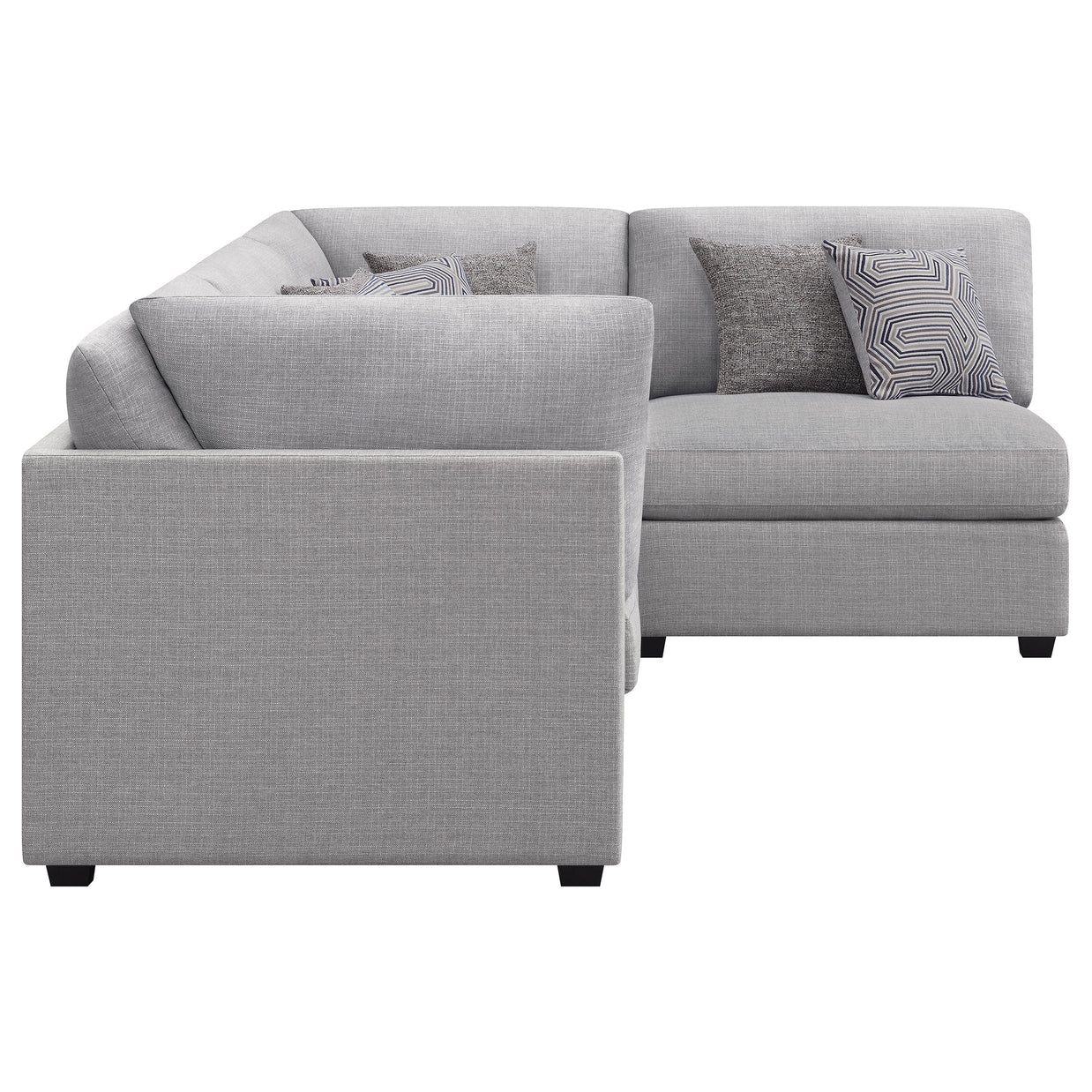 Gray 4-Piece Modular Sectional Sofa